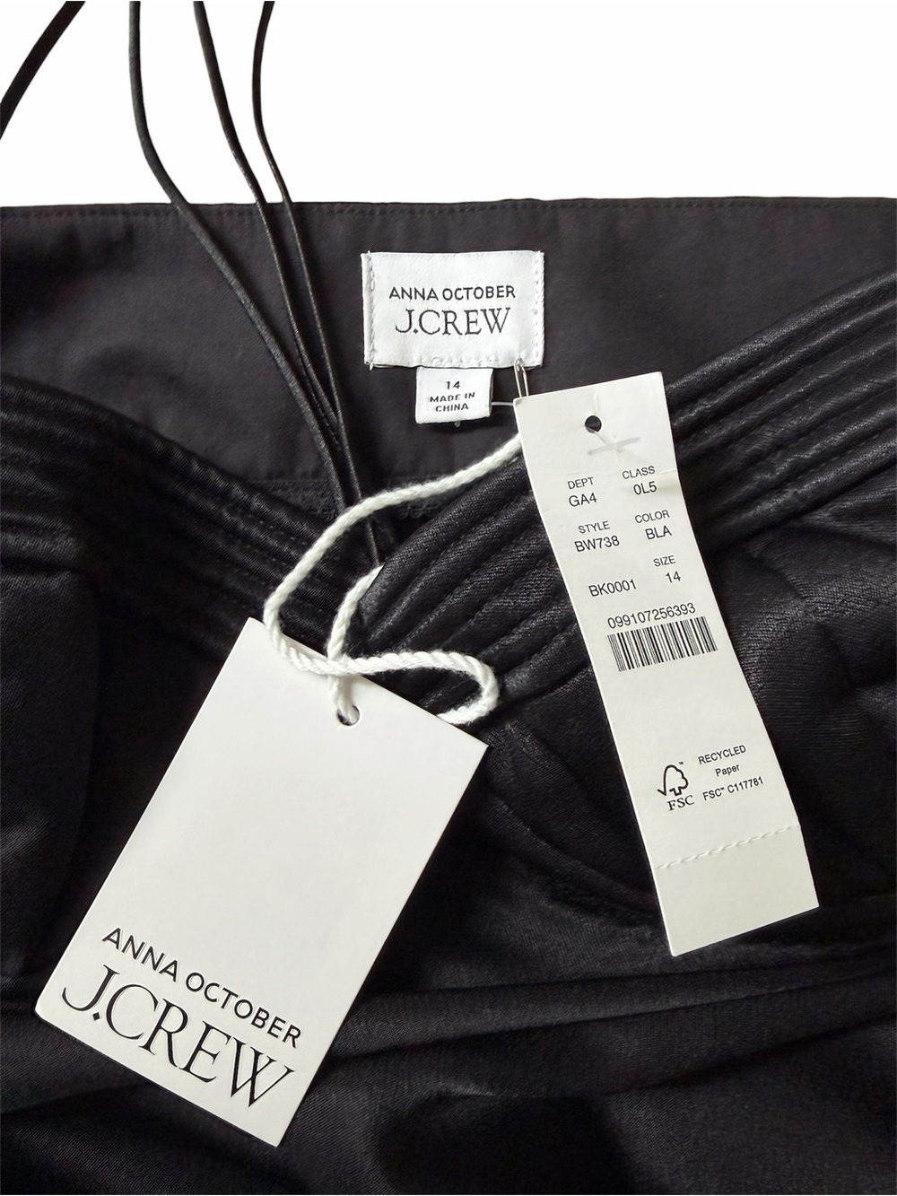 NWT J. Crew x Anna October Bustier Mini Slip Dress in Black Satin Size 14 - Picture 5 of 13